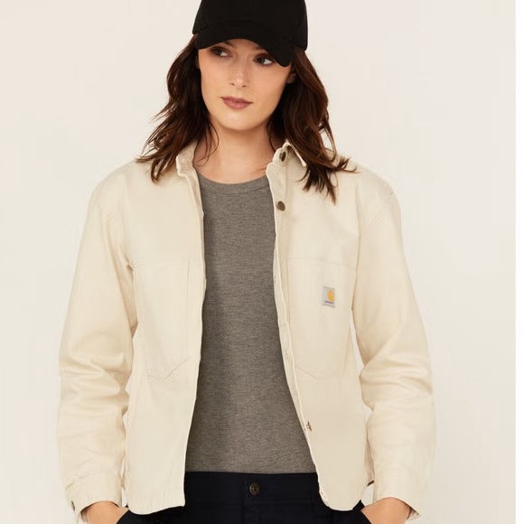Carhartt Jackets & Blazers - Carhartt Men's Cream Button-Up Shirt Jacket